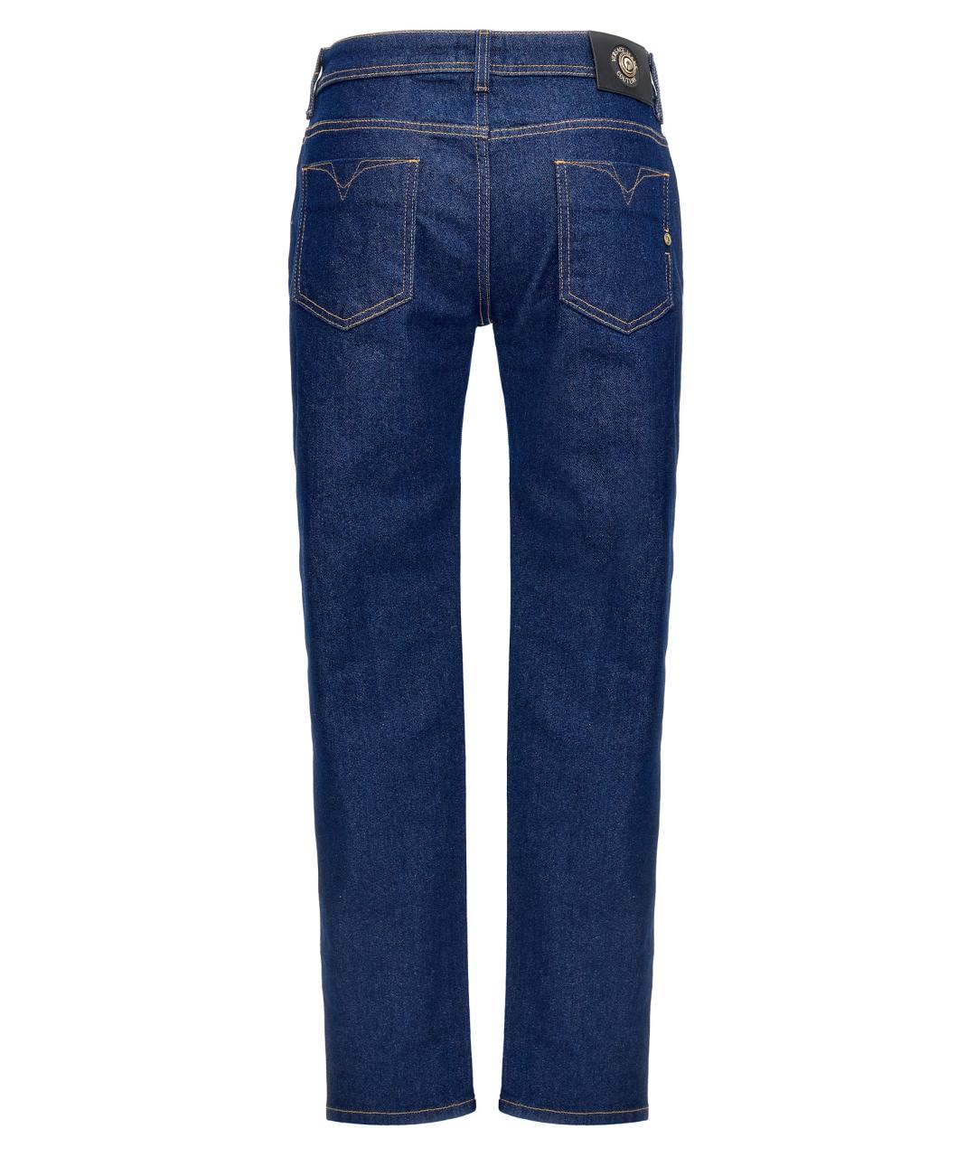 VERSACE JEANS COUTURE Синие хлопковые прямые джинсы, фото 2