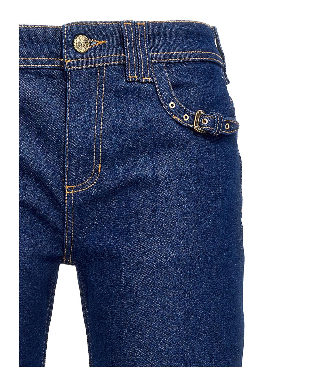 VERSACE JEANS COUTURE Синие хлопковые прямые джинсы, фото 3