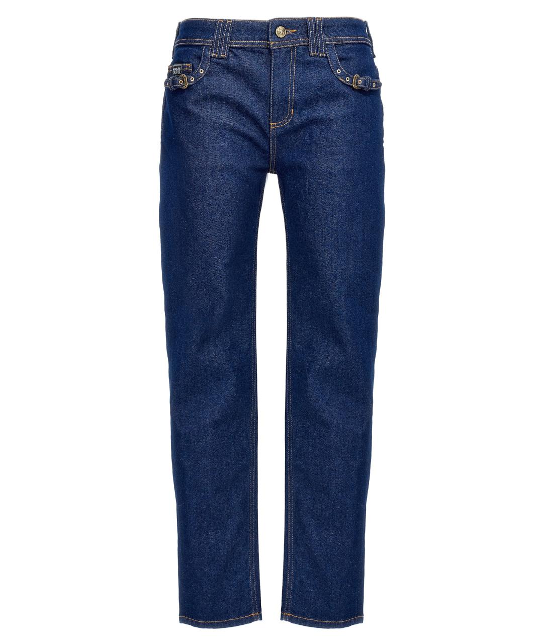 VERSACE JEANS COUTURE Синие хлопковые прямые джинсы, фото 1