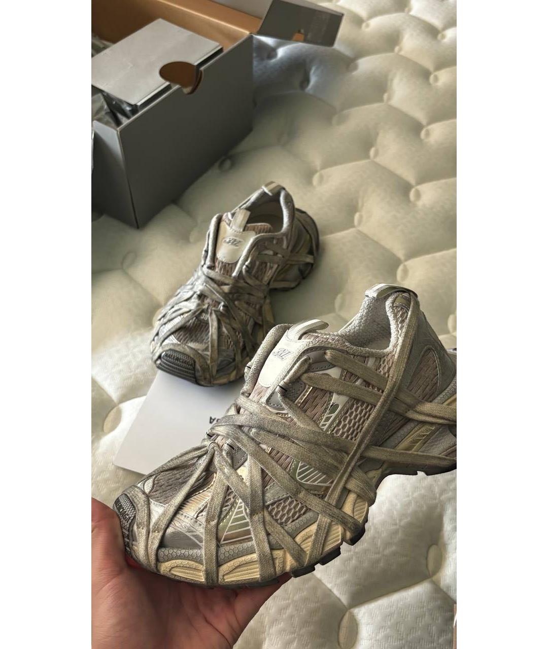 BALENCIAGA Антрацитовые замшевые низкие кроссовки / кеды, фото 5