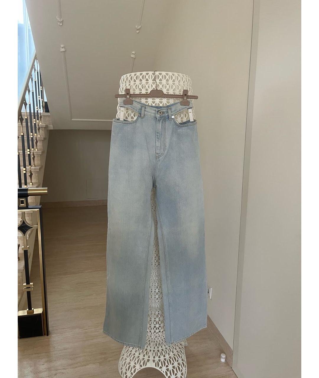 MAISON MARGIELA Голубые хлопковые прямые джинсы, фото 6