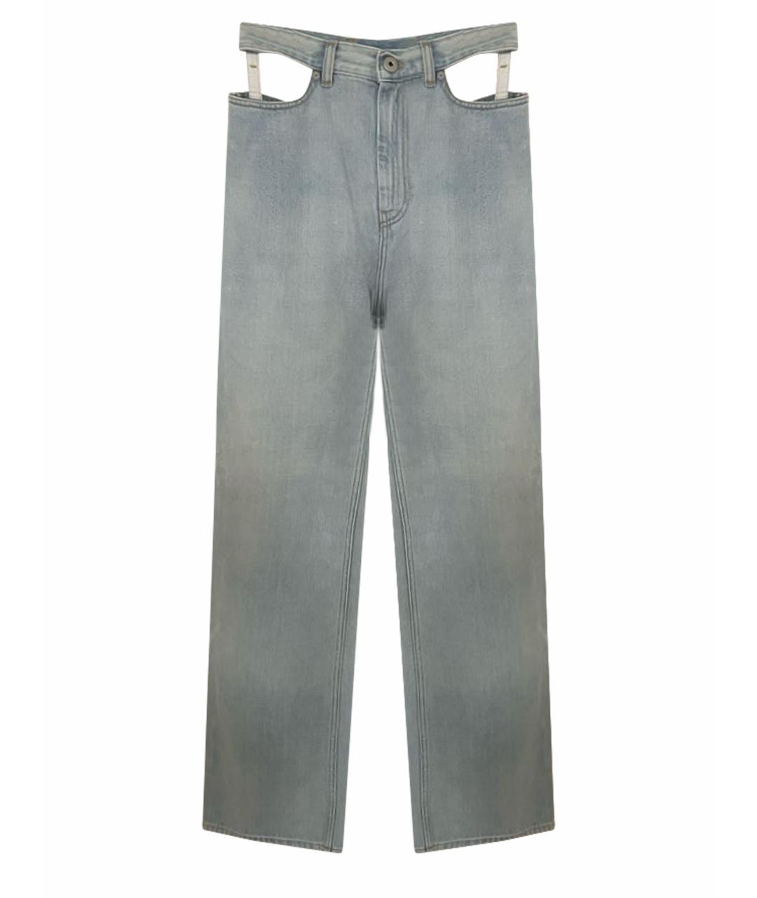 MAISON MARGIELA Голубые хлопковые прямые джинсы, фото 1