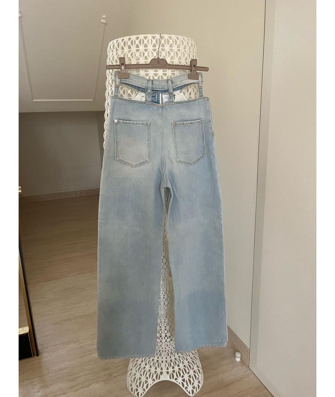 MAISON MARGIELA Голубые хлопковые прямые джинсы, фото 2