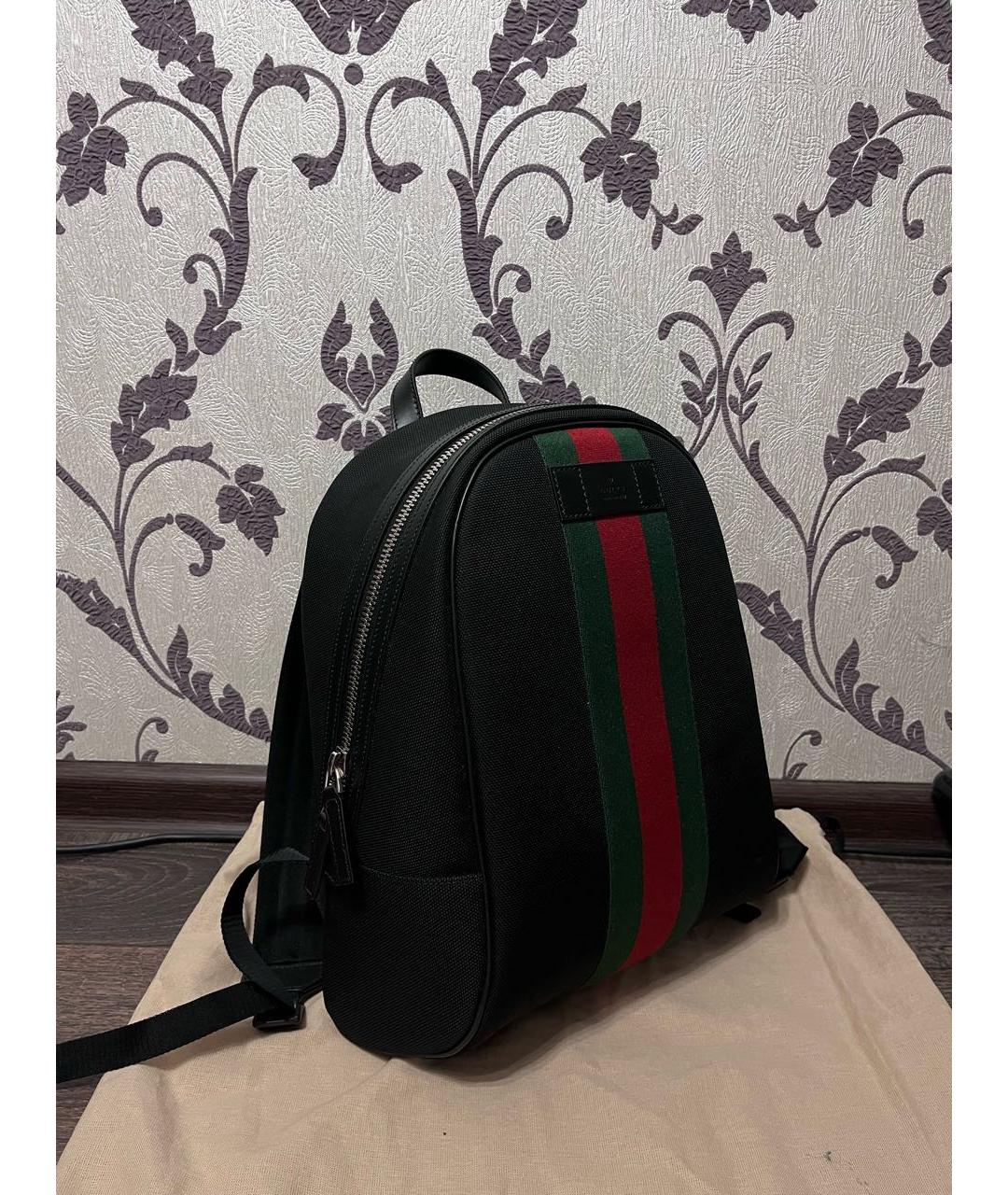 GUCCI Черный тканевый рюкзак, фото 2