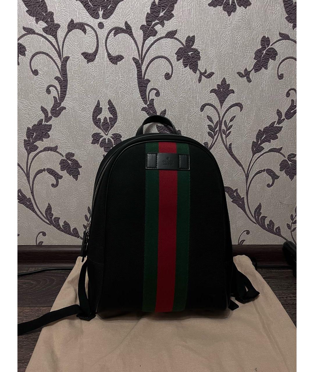 GUCCI Черный тканевый рюкзак, фото 6