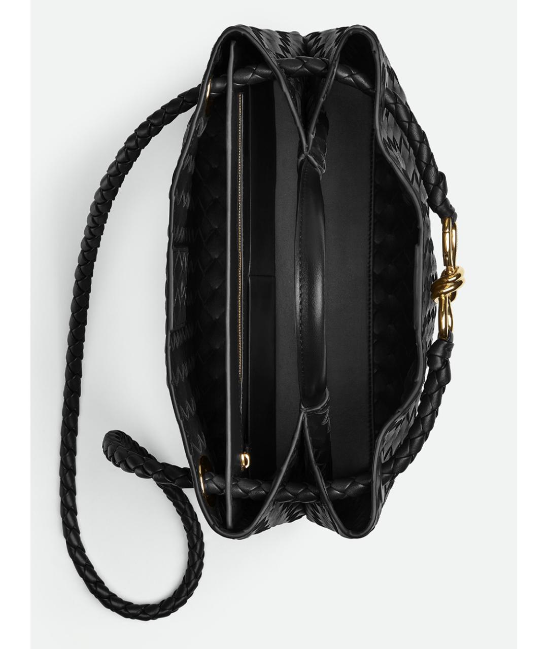 BOTTEGA VENETA Черная кожаная сумка с короткими ручками, фото 4