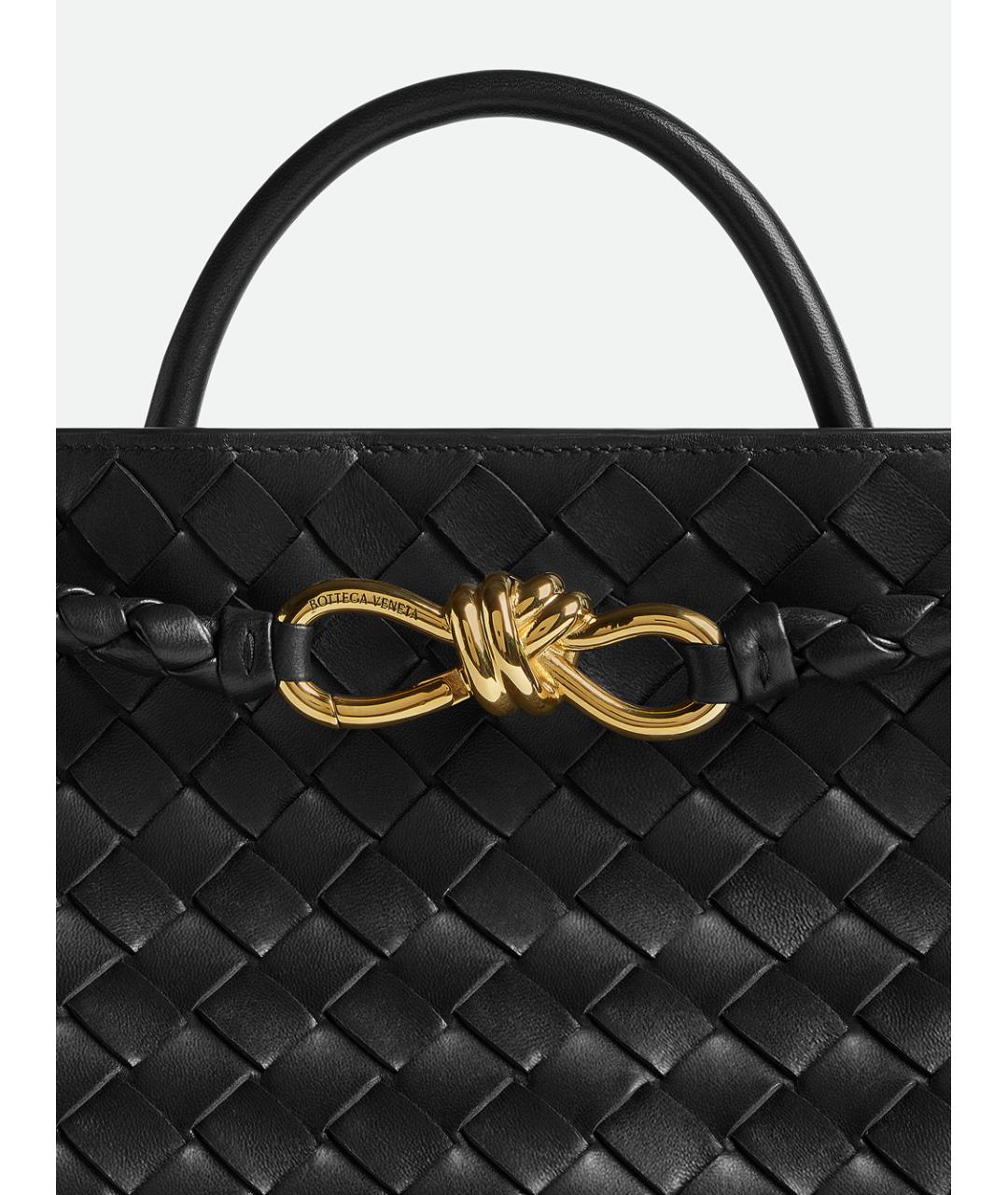 BOTTEGA VENETA Черная кожаная сумка с короткими ручками, фото 5
