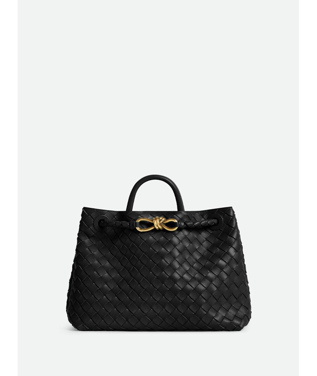 BOTTEGA VENETA Черная кожаная сумка с короткими ручками, фото 6