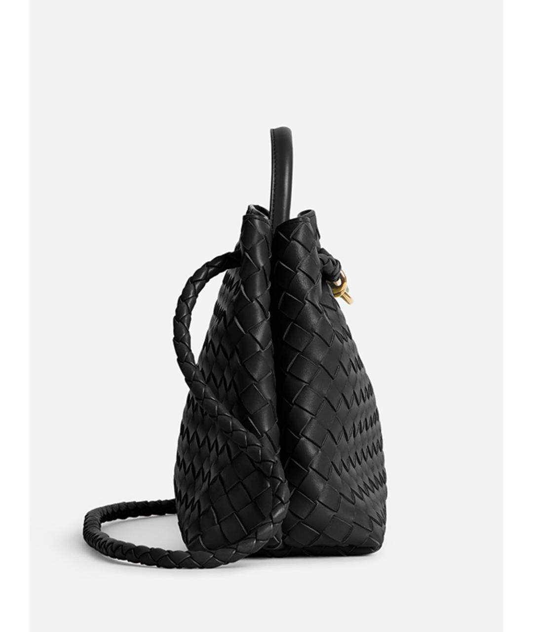 BOTTEGA VENETA Черная кожаная сумка с короткими ручками, фото 3