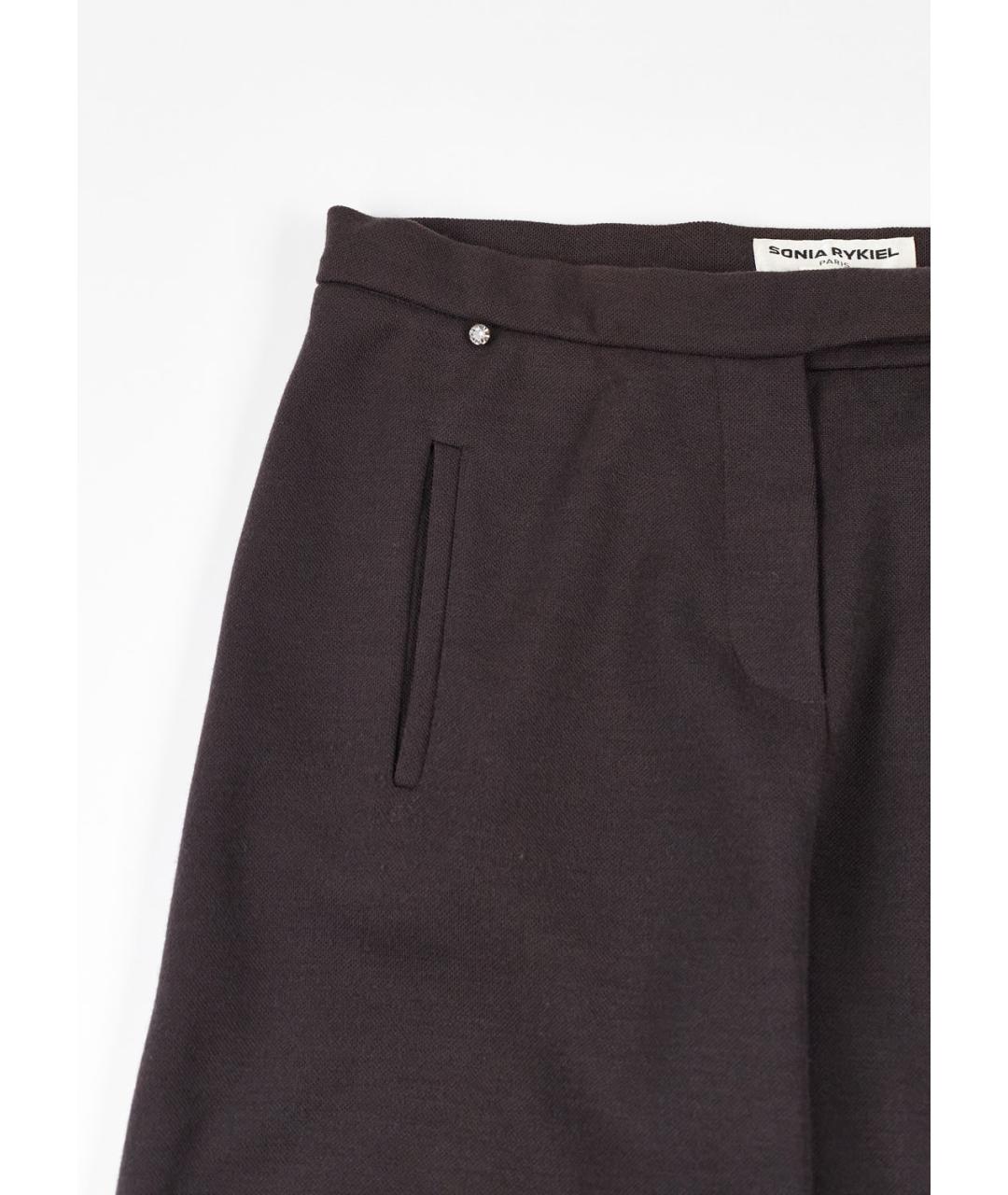 SONIA RYKIEL Коричневые шерстяные брюки широкие, фото 4