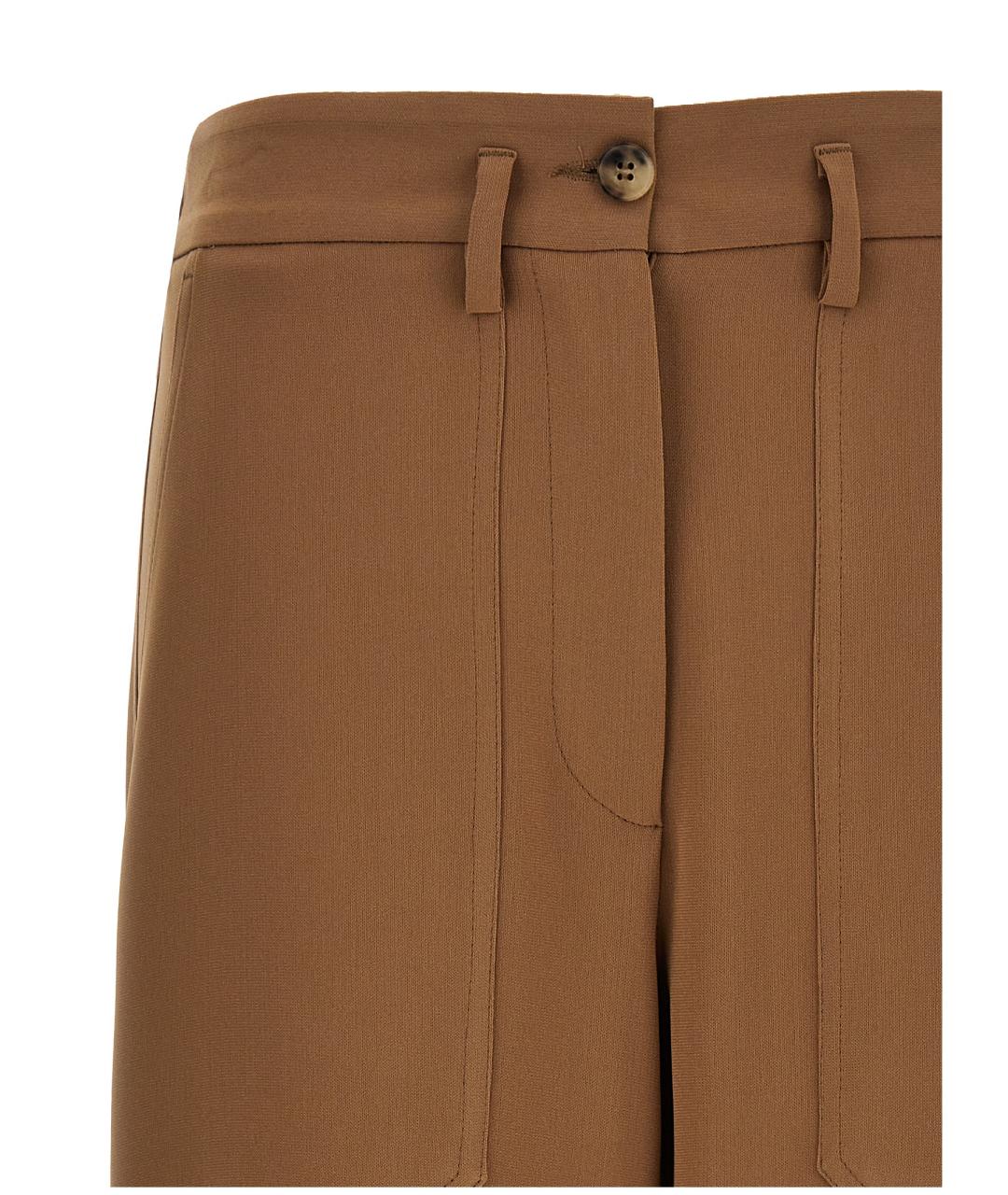 ALBERTO BIANI Коричневые ацетатные прямые брюки, фото 3