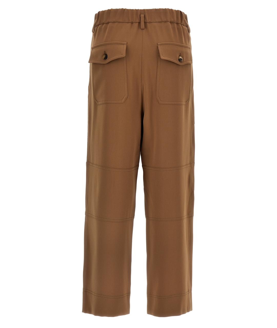 ALBERTO BIANI Коричневые ацетатные прямые брюки, фото 2