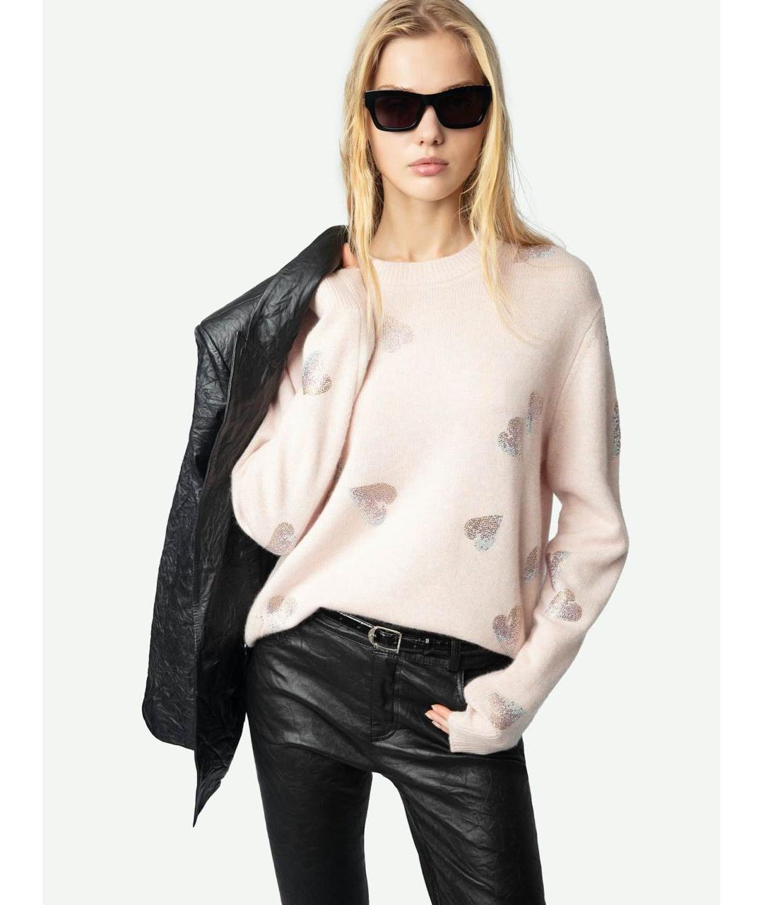 ZADIG & VOLTAIRE Розовый кашемировый джемпер / свитер, фото 4
