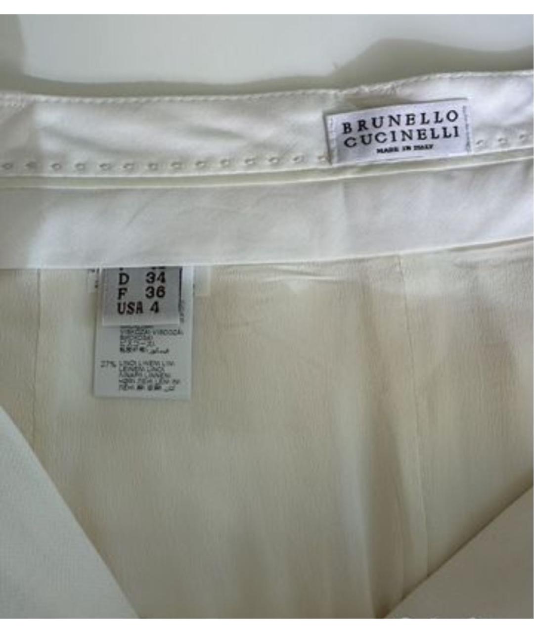 BRUNELLO CUCINELLI Белая вискозная юбка макси, фото 3