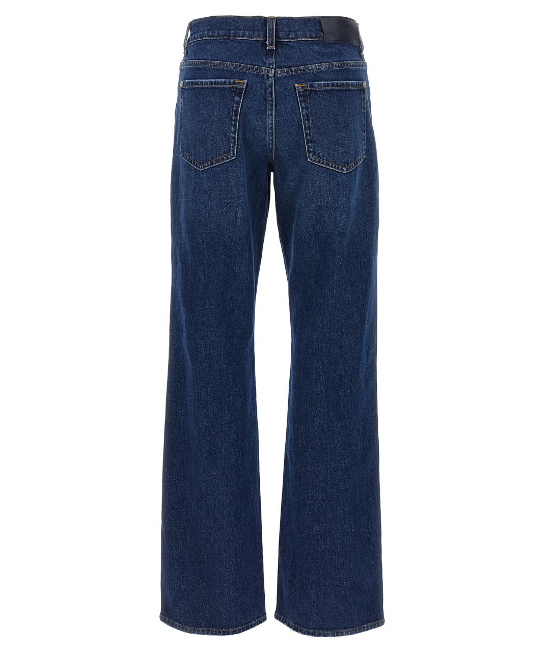 7 FOR ALL MANKIND Синие хлопковые прямые джинсы, фото 2