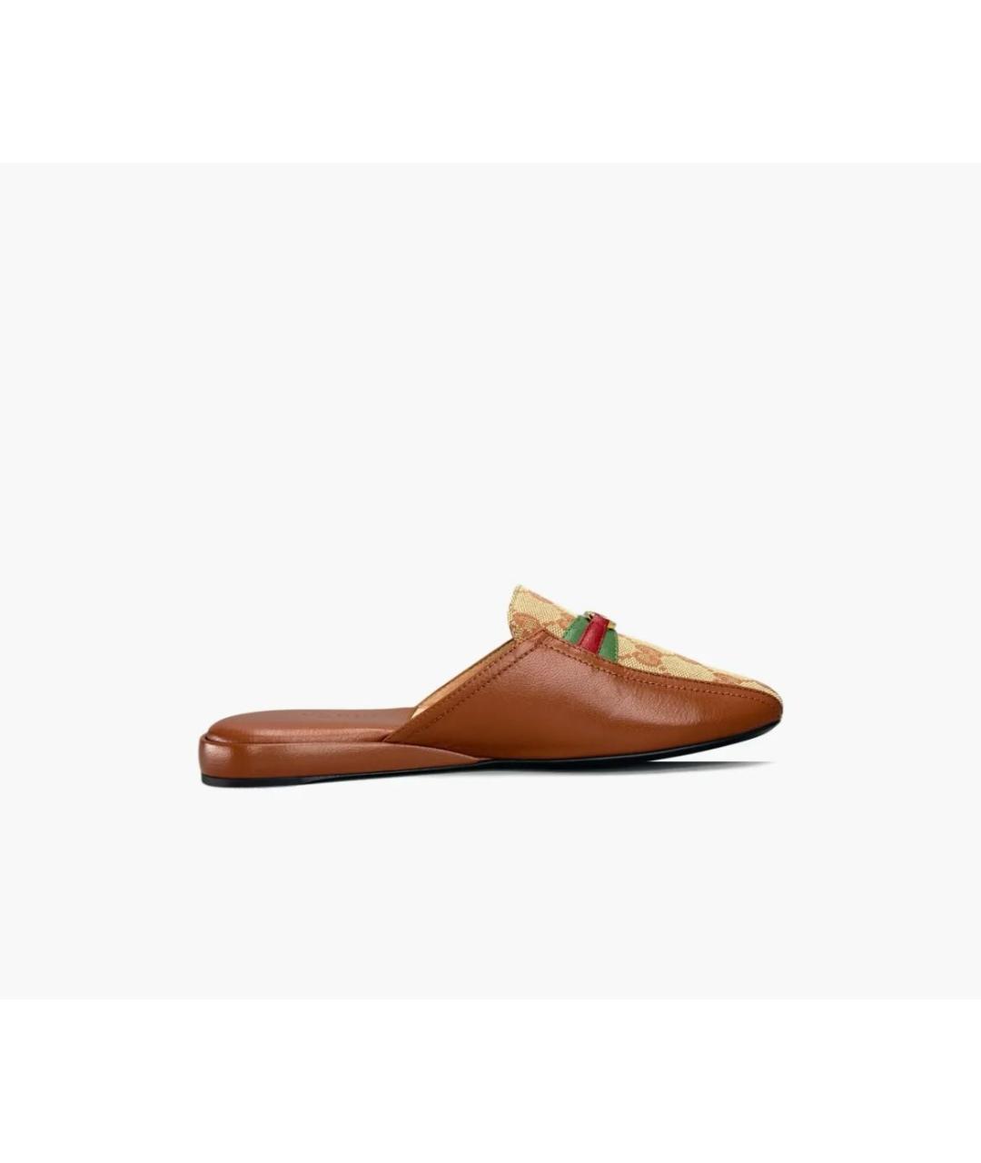 GUCCI Коричневые кожаные мюли, фото 8