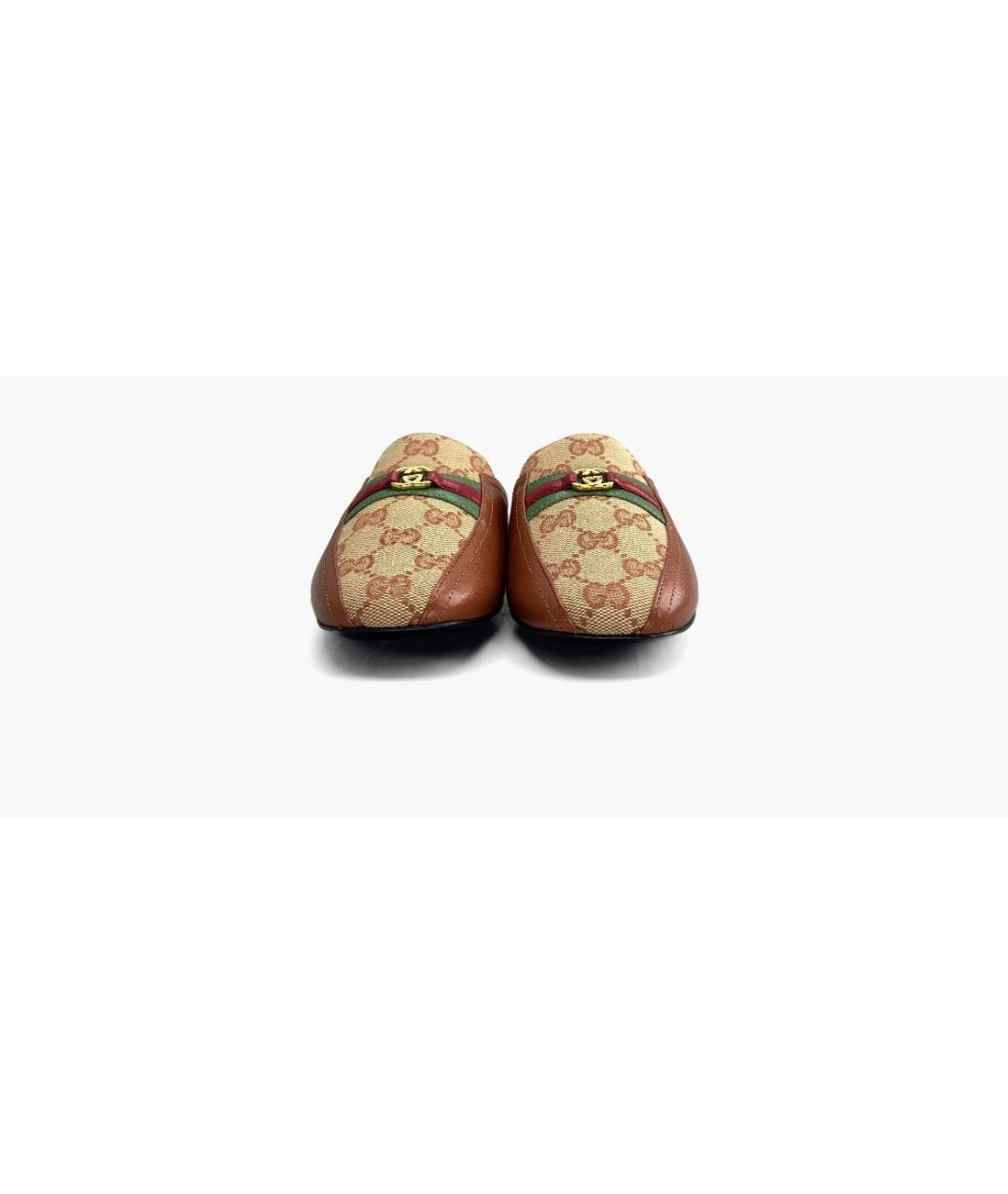 GUCCI Коричневые кожаные мюли, фото 4