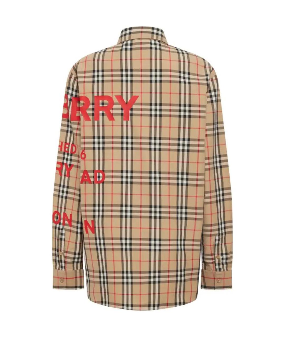 BURBERRY Бежевая хлопковая кэжуал рубашка, фото 2