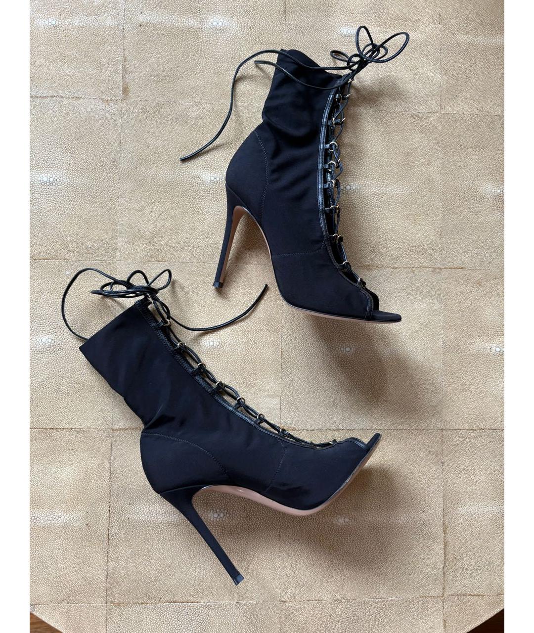 GIANVITO ROSSI Черные текстильные ботильоны, фото 4