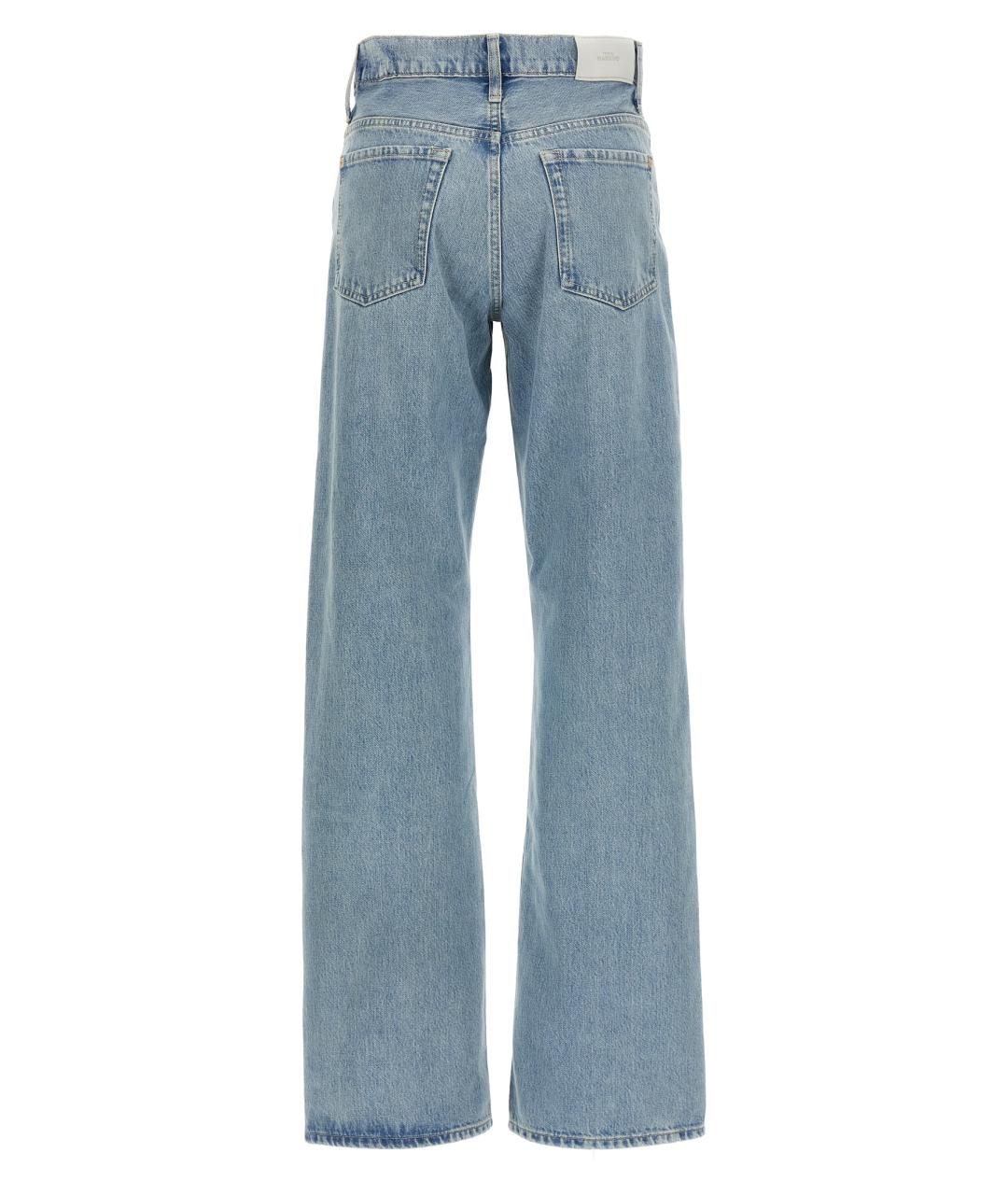 7 FOR ALL MANKIND Голубые хлопковые прямые джинсы, фото 2