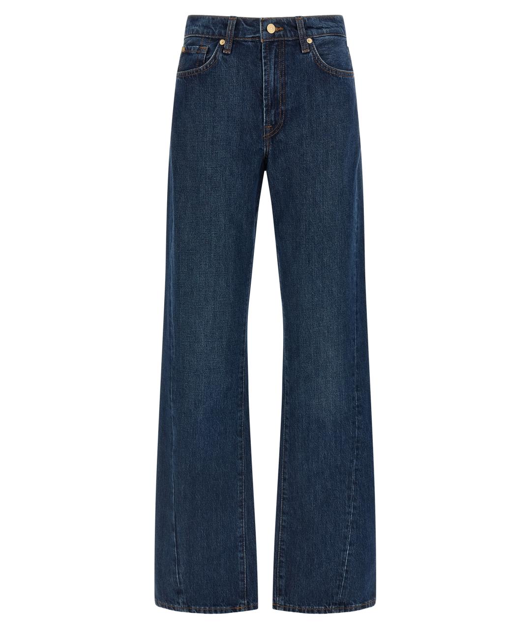 7 FOR ALL MANKIND Синие хлопковые прямые джинсы, фото 1