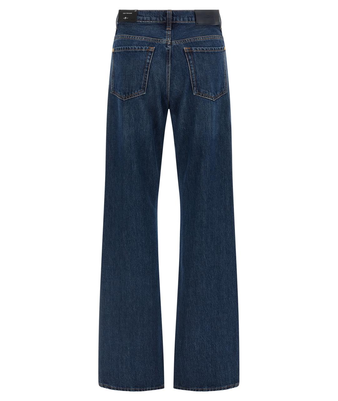 7 FOR ALL MANKIND Синие хлопковые прямые джинсы, фото 2