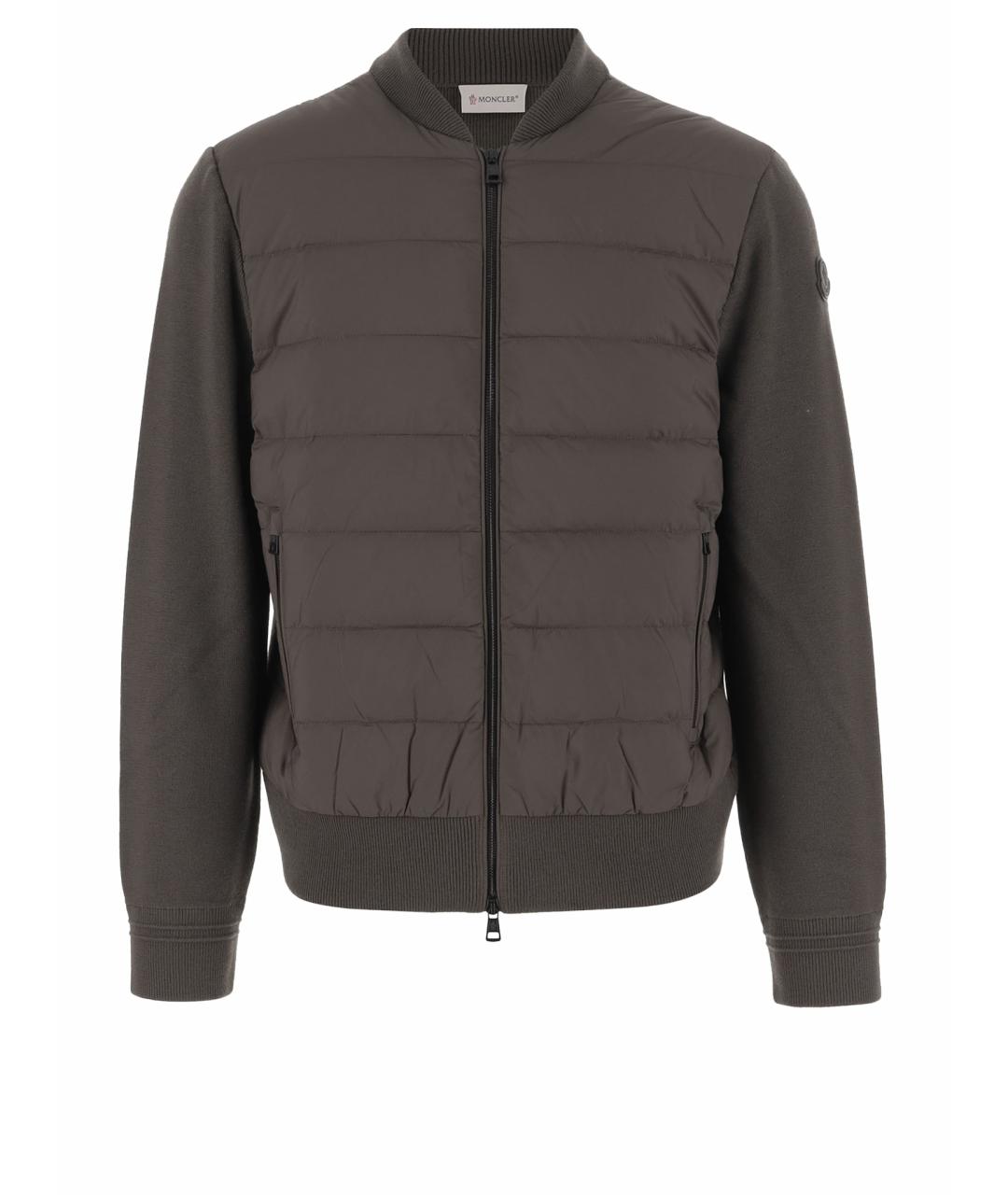 MONCLER Коричневый полиамидовый кардиган, фото 1
