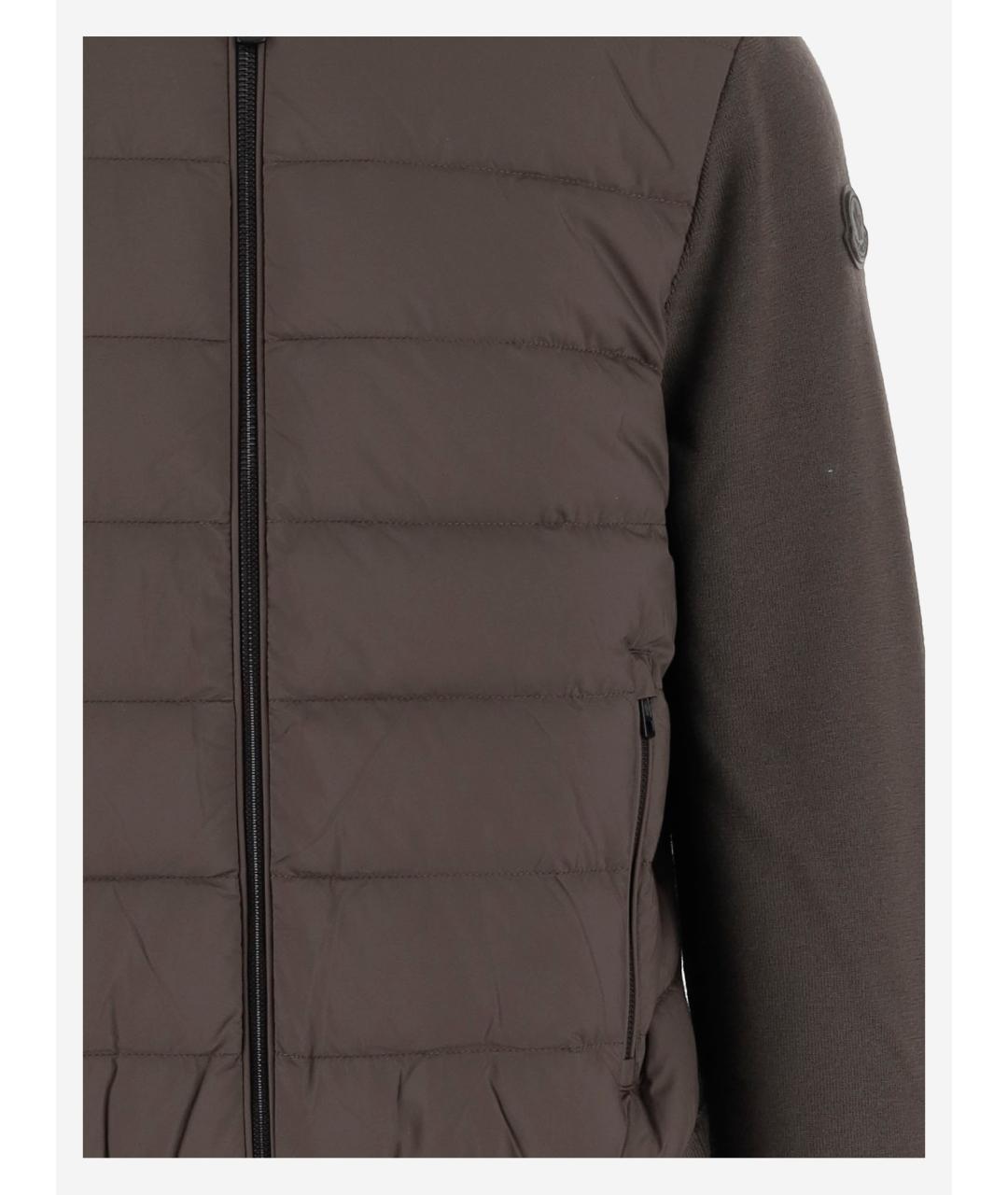 MONCLER Коричневый полиамидовый кардиган, фото 3
