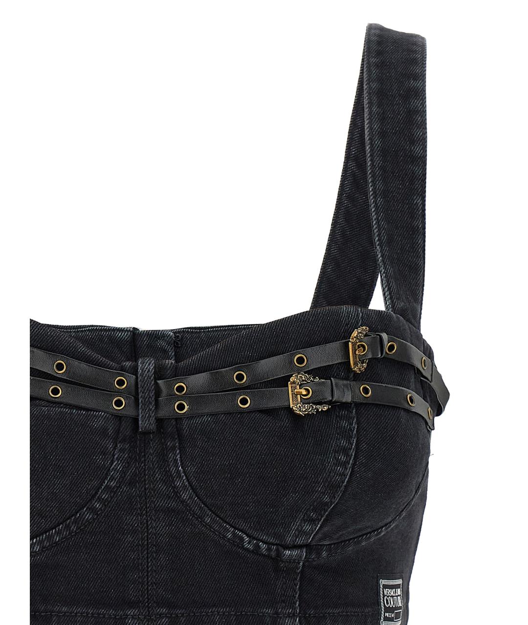 VERSACE JEANS COUTURE Черная хлопковая майка, фото 3