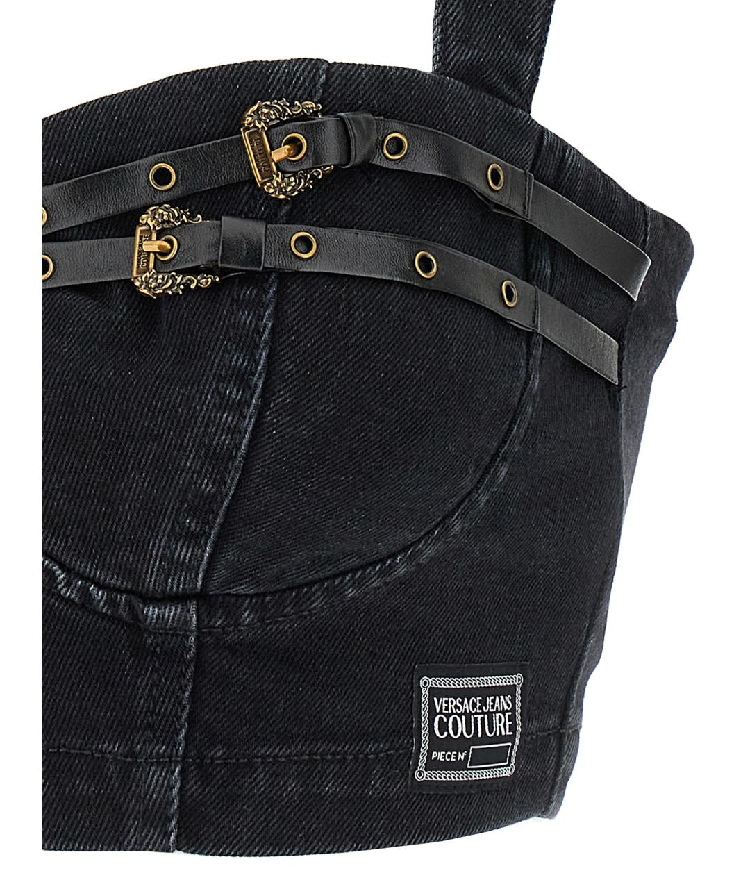 VERSACE JEANS COUTURE Черная хлопковая майка, фото 4