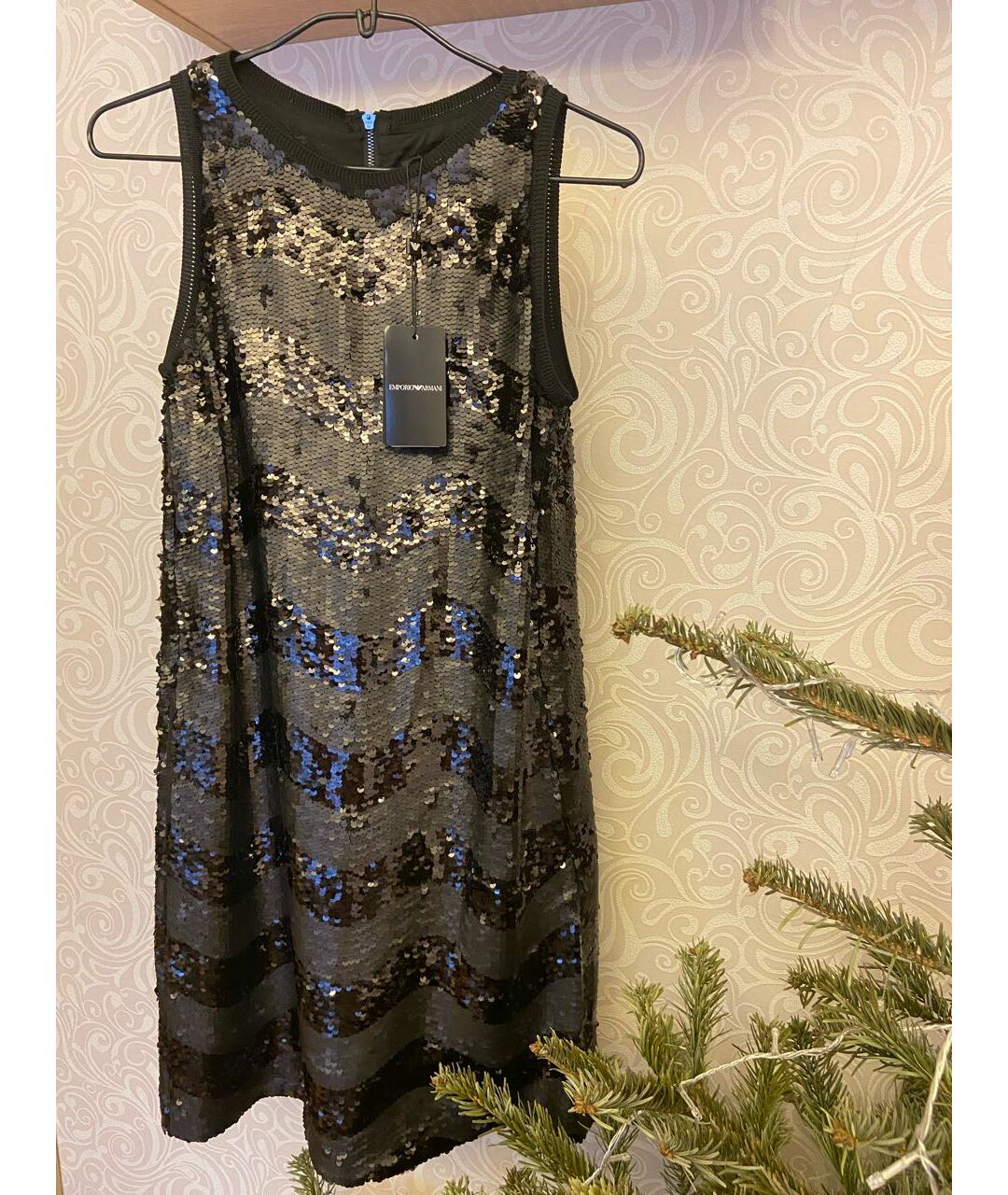 EMPORIO ARMANI Черное полиэстеровое вечернее платье, фото 5