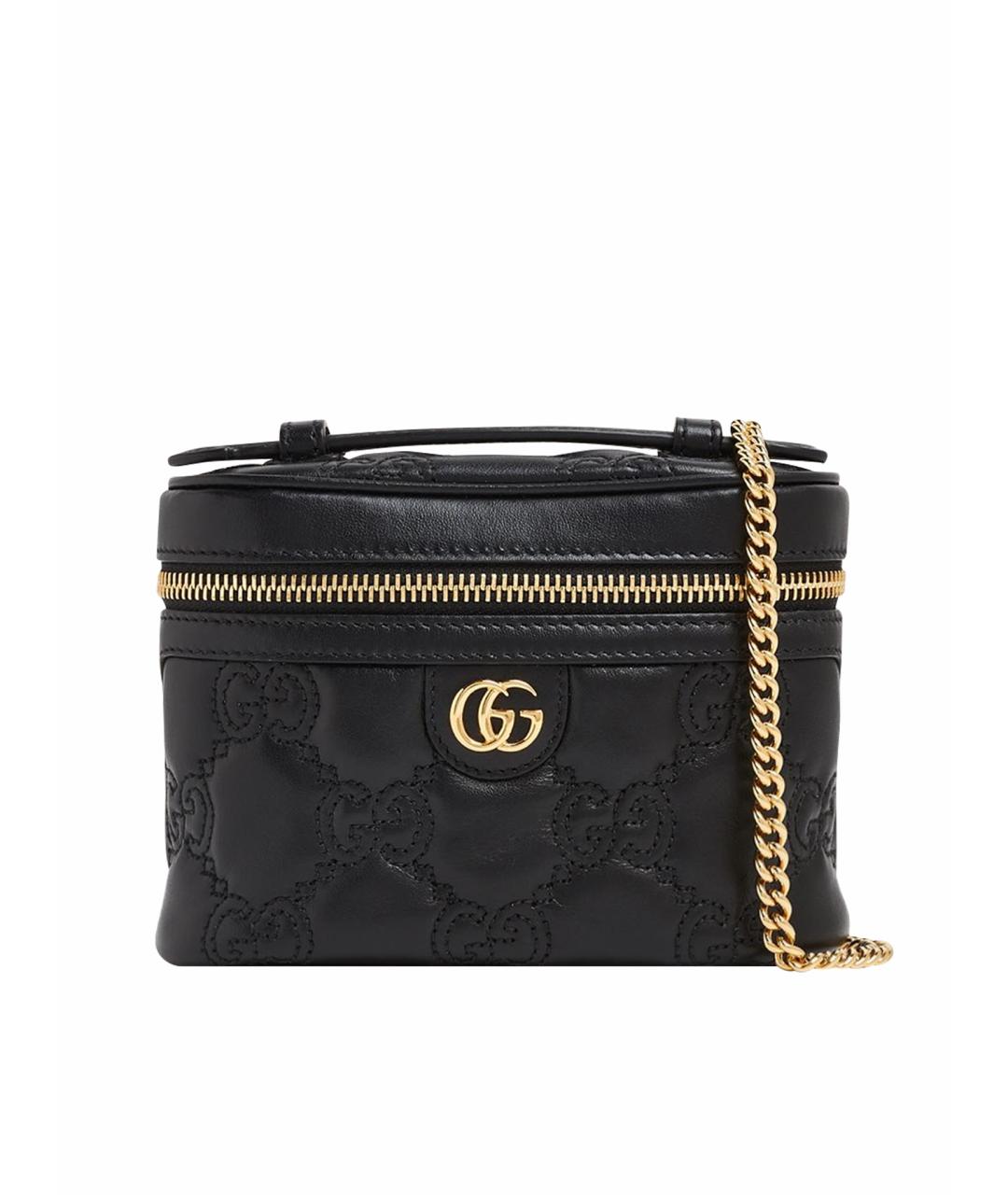 GUCCI Черная кожаная сумка с короткими ручками, фото 1