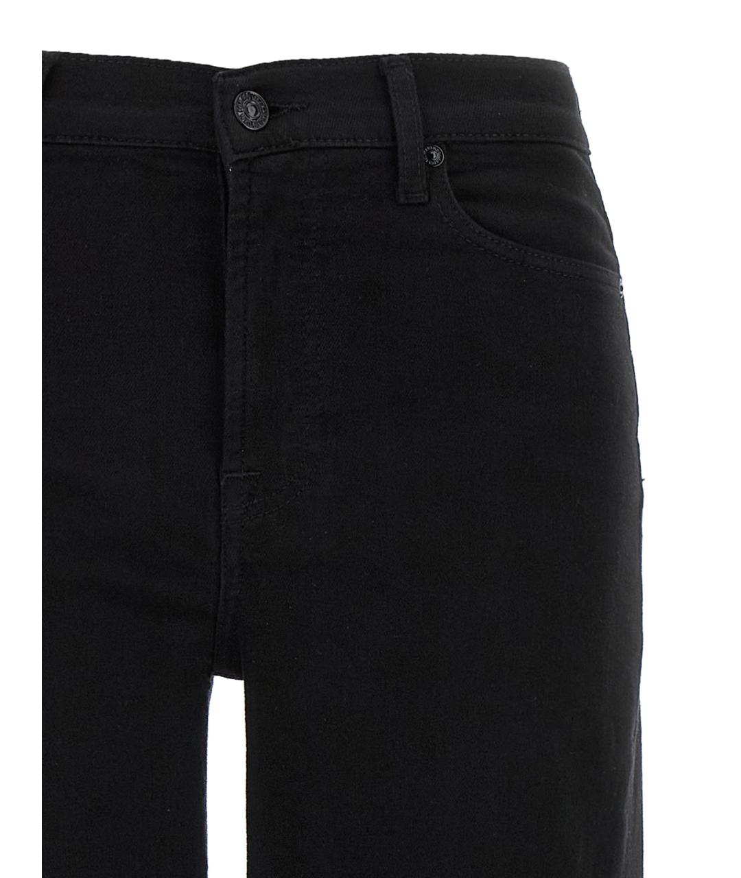 7 FOR ALL MANKIND Черные хлопковые прямые джинсы, фото 3