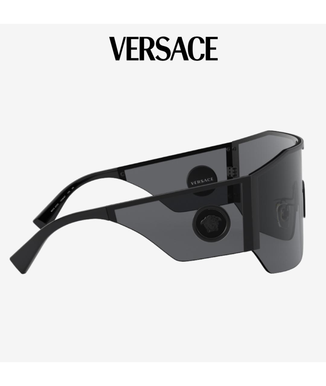 VERSACE Черные пластиковые солнцезащитные очки, фото 3