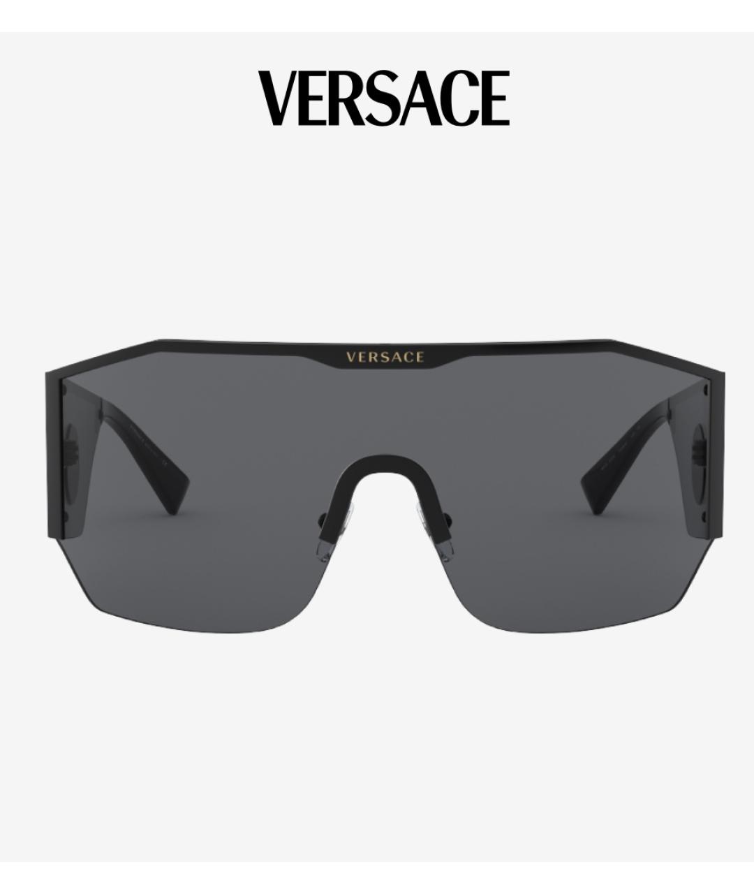 VERSACE Черные пластиковые солнцезащитные очки, фото 2