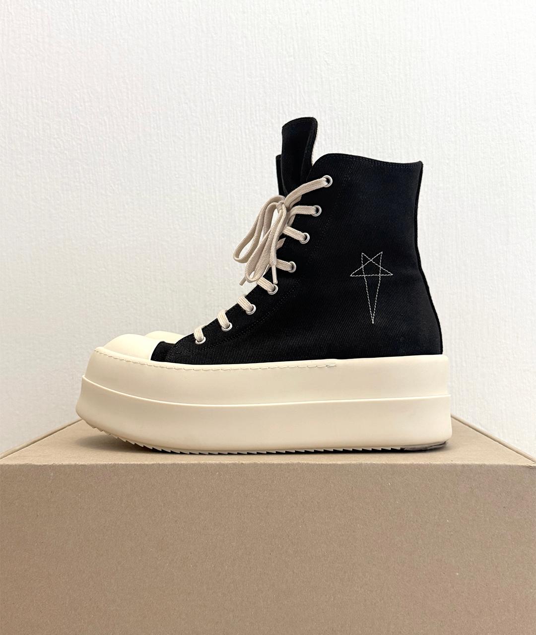 RICK OWENS Черные высокие кроссовки / кеды, фото 4