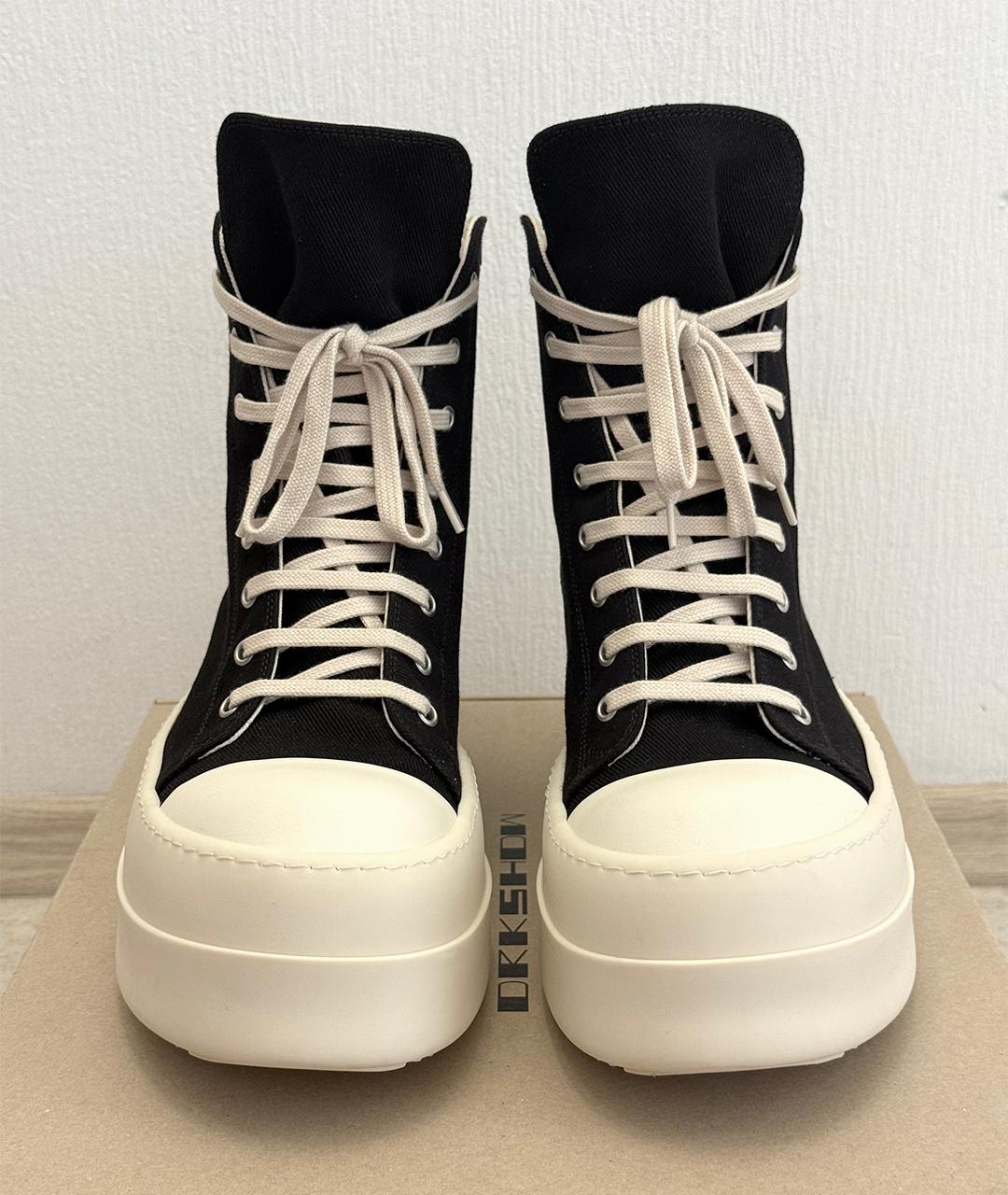 RICK OWENS Черные высокие кроссовки / кеды, фото 3