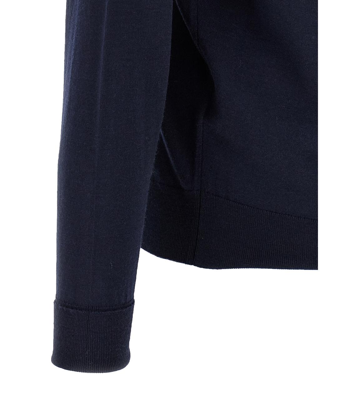 JOHN SMEDLEY Темно-синий шерстяной джемпер / свитер, фото 4