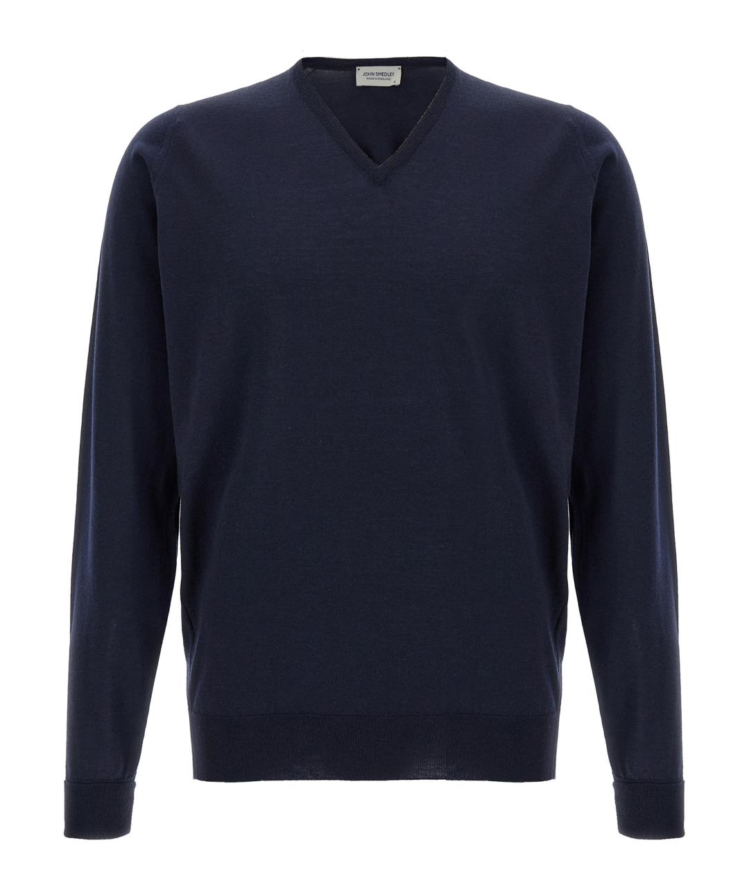 JOHN SMEDLEY Темно-синий шерстяной джемпер / свитер, фото 1