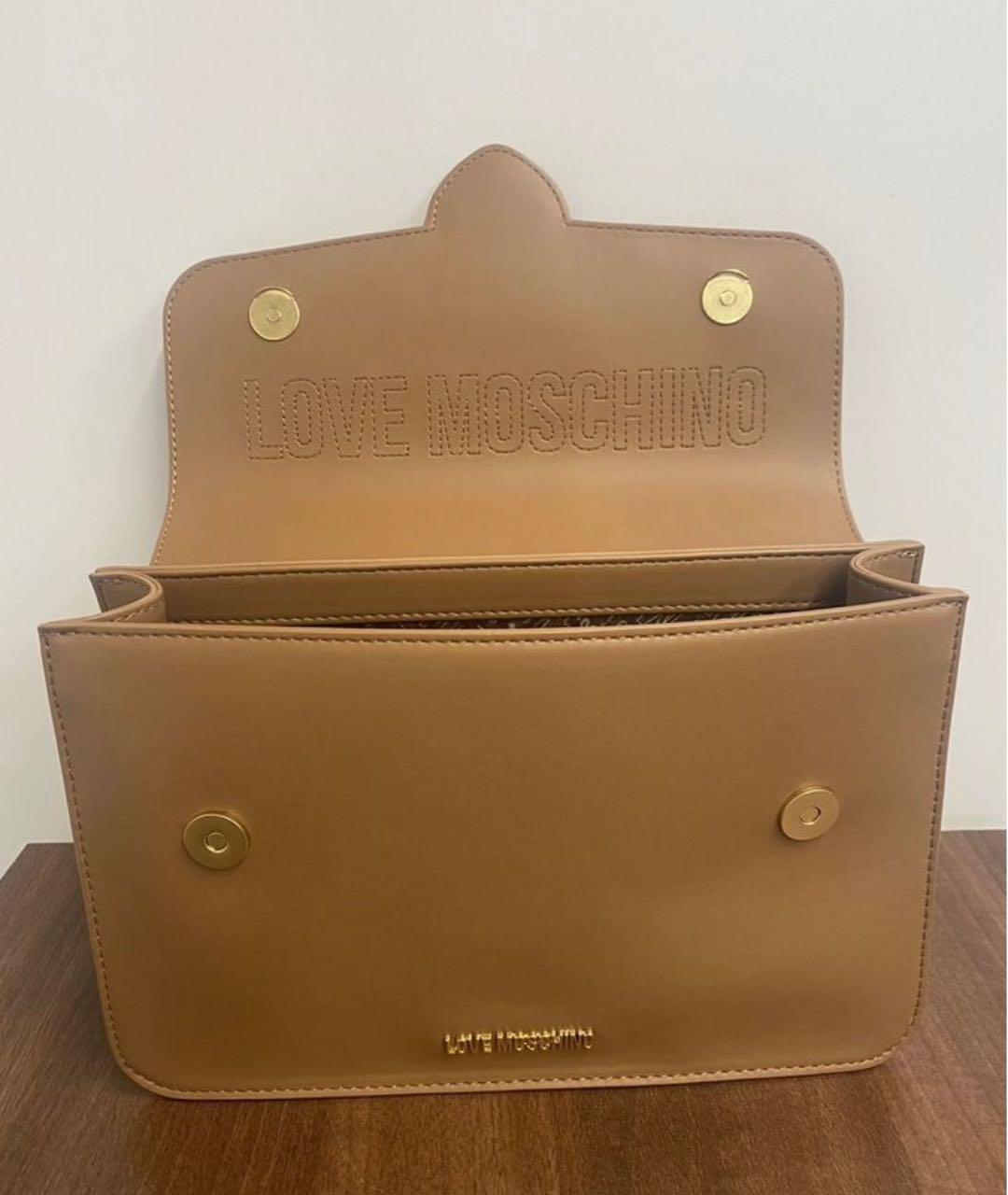 LOVE MOSCHINO Коричневая сумка через плечо из искусственной кожи, фото 4