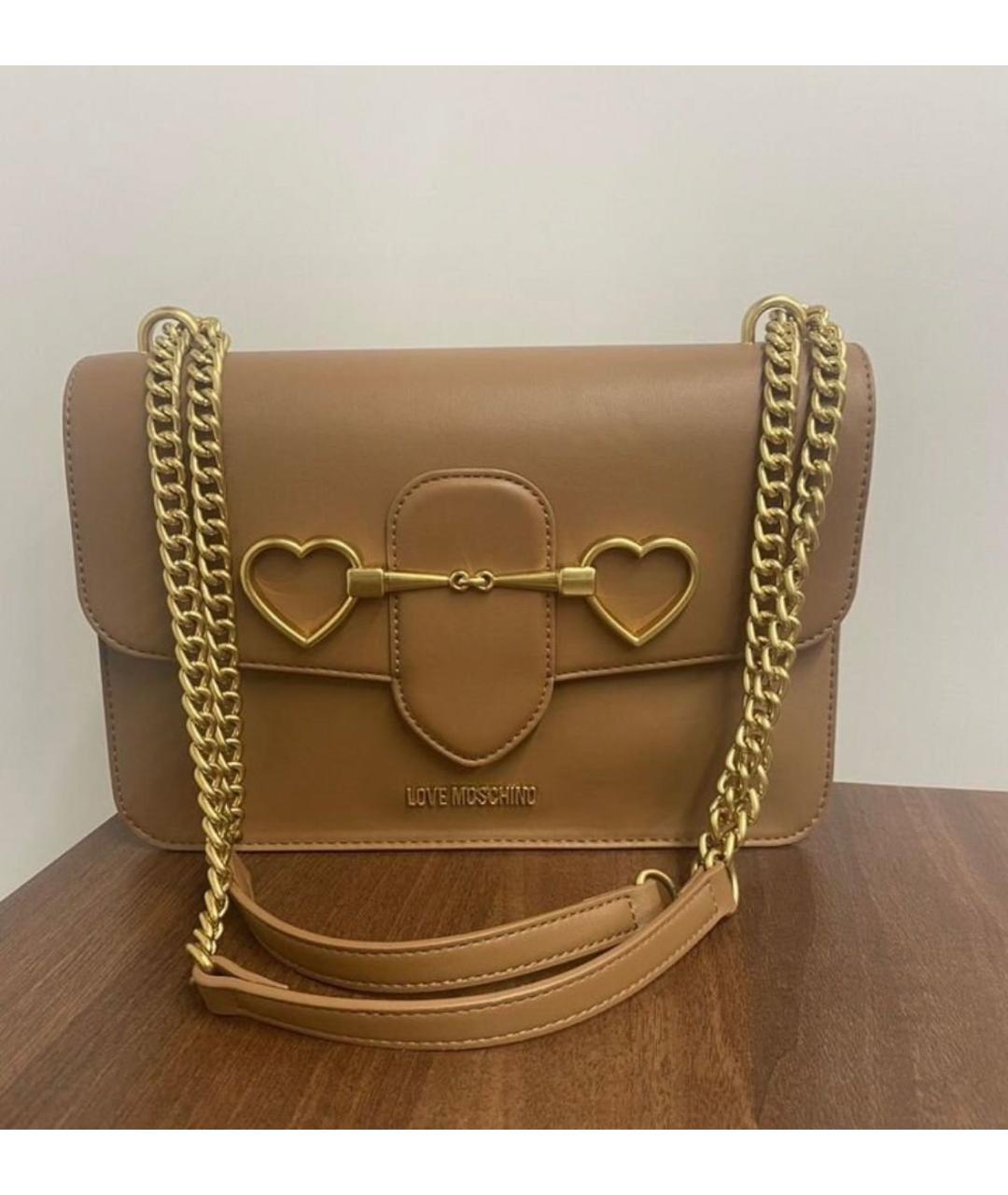 LOVE MOSCHINO Коричневая сумка через плечо из искусственной кожи, фото 5