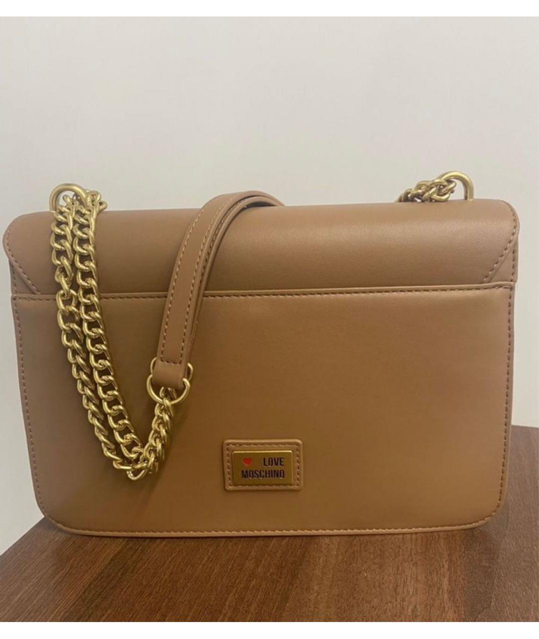 LOVE MOSCHINO Коричневая сумка через плечо из искусственной кожи, фото 3