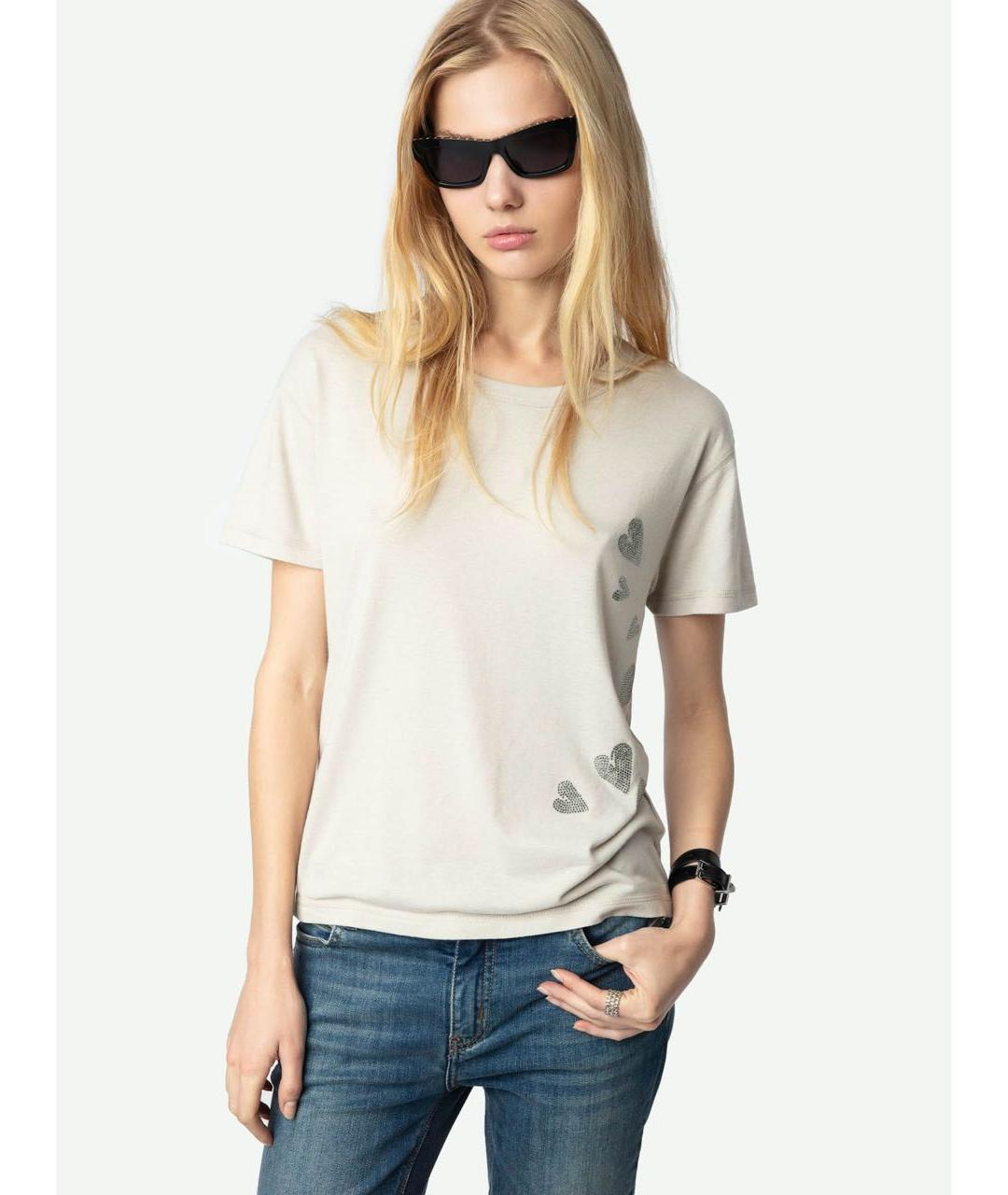 ZADIG & VOLTAIRE Серая хлопковая футболка, фото 2