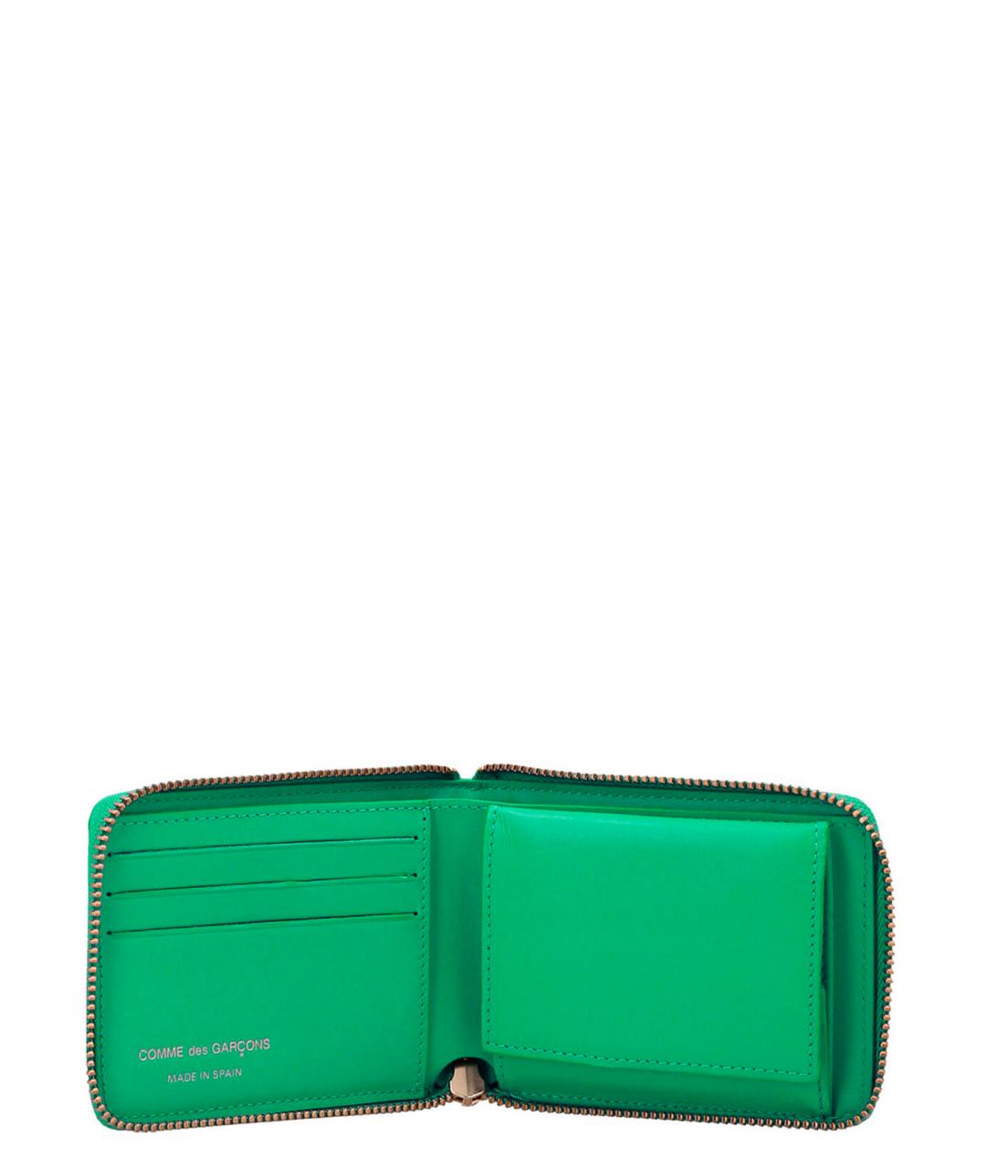 COMME DES GARÇONS WALLET Зеленый кожаный кошелек, фото 3