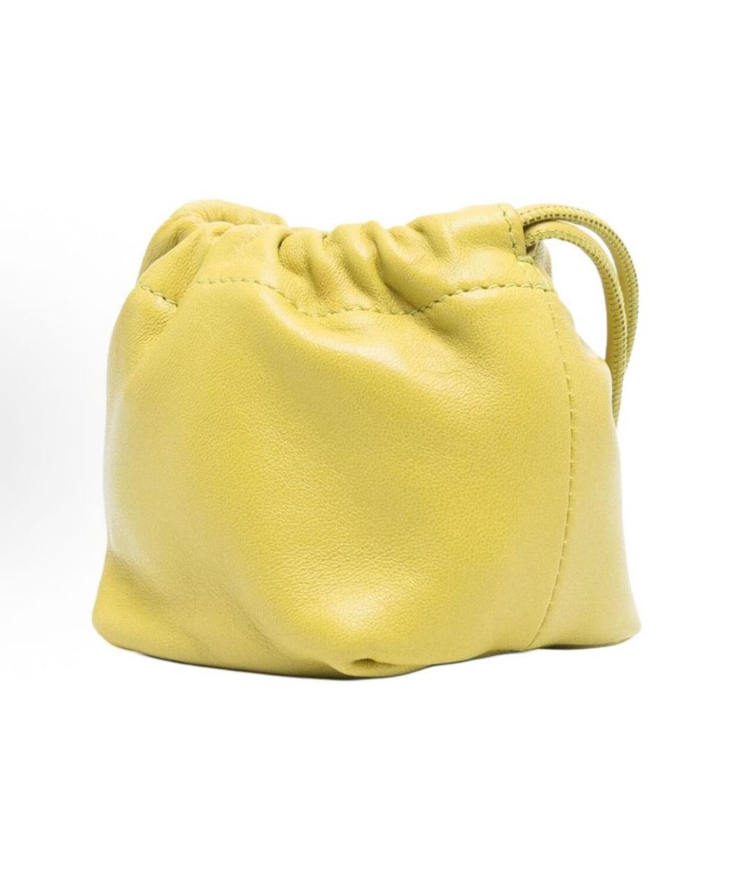 JIL SANDER Желтая кожаная сумка через плечо, фото 2