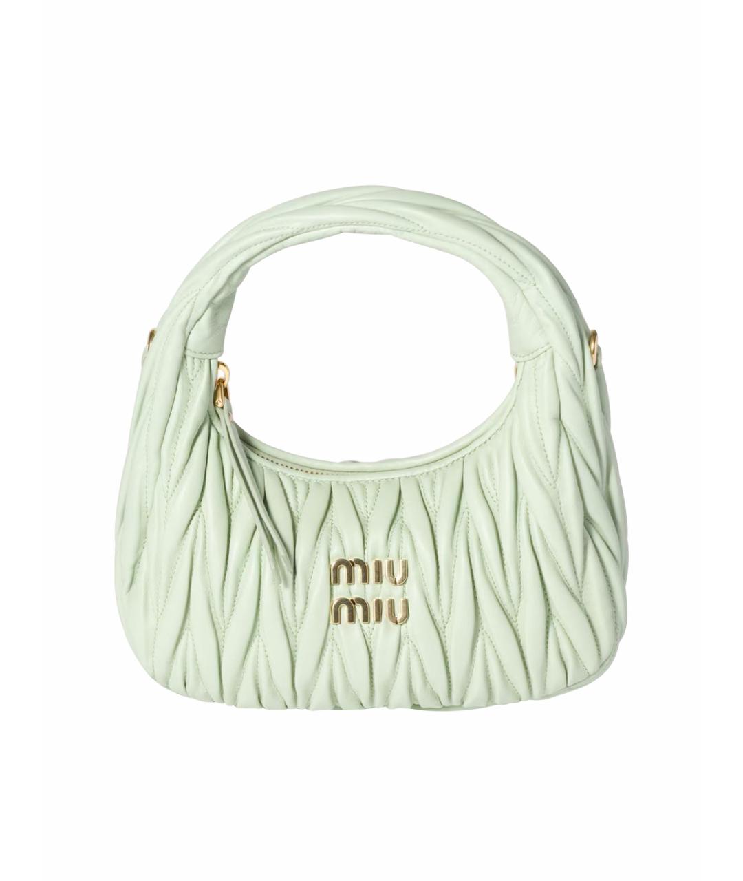MIU MIU Салатовая кожаная сумка через плечо, фото 1