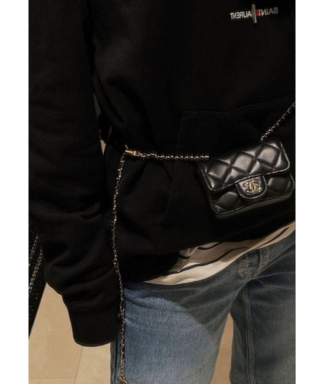 CHANEL Черный кожаный кошелек, фото 6