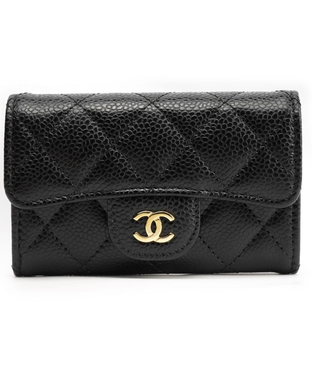 CHANEL Черный кожаный кошелек, фото 1