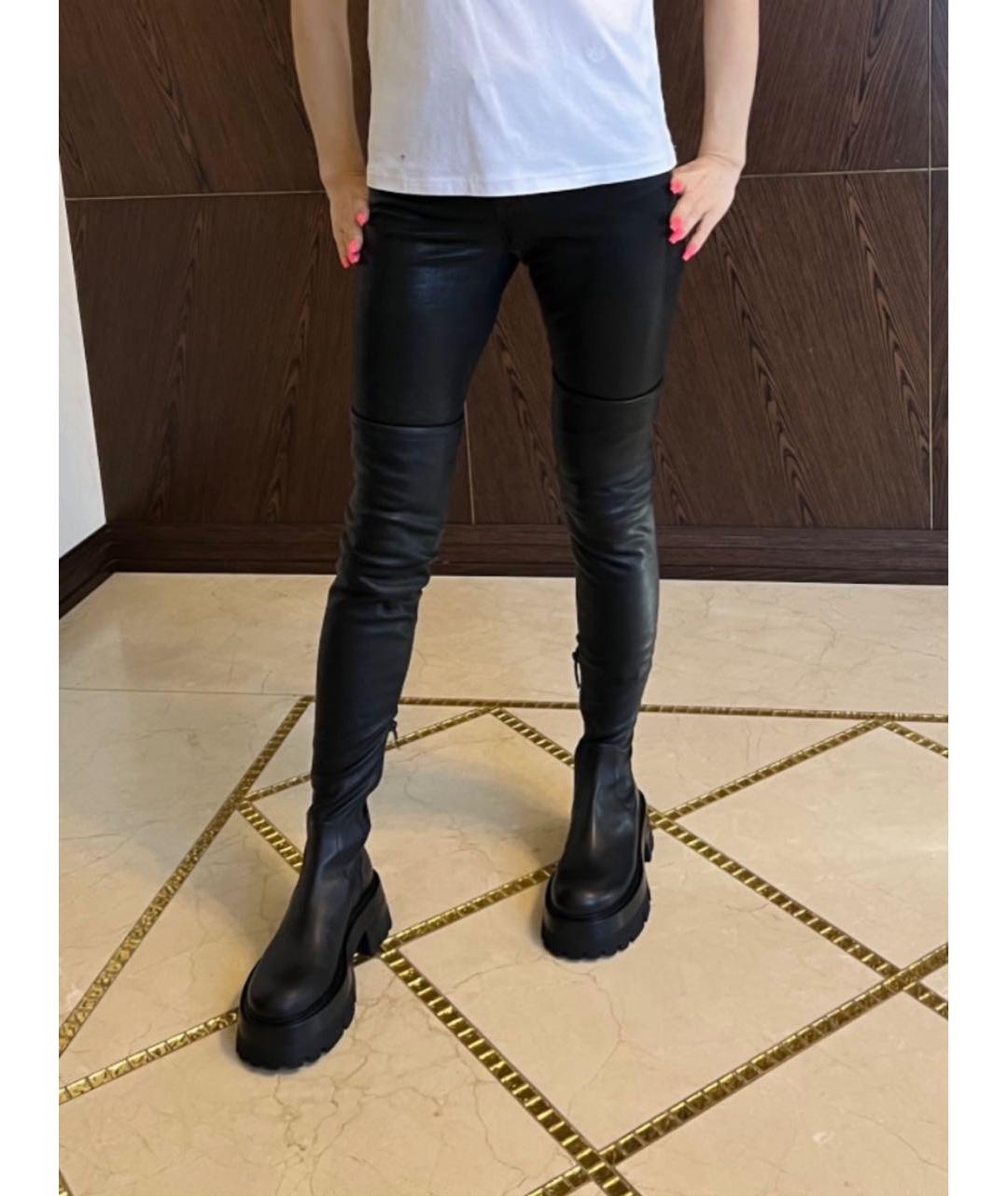 VERSACE Черные кожаные ботфорты, фото 8