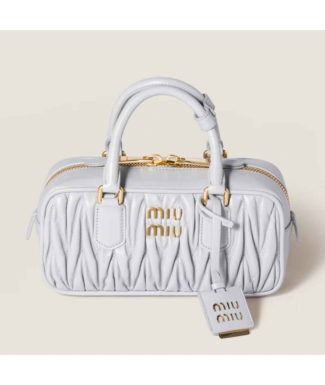 MIU MIU Серая кожаная сумка через плечо, фото 6